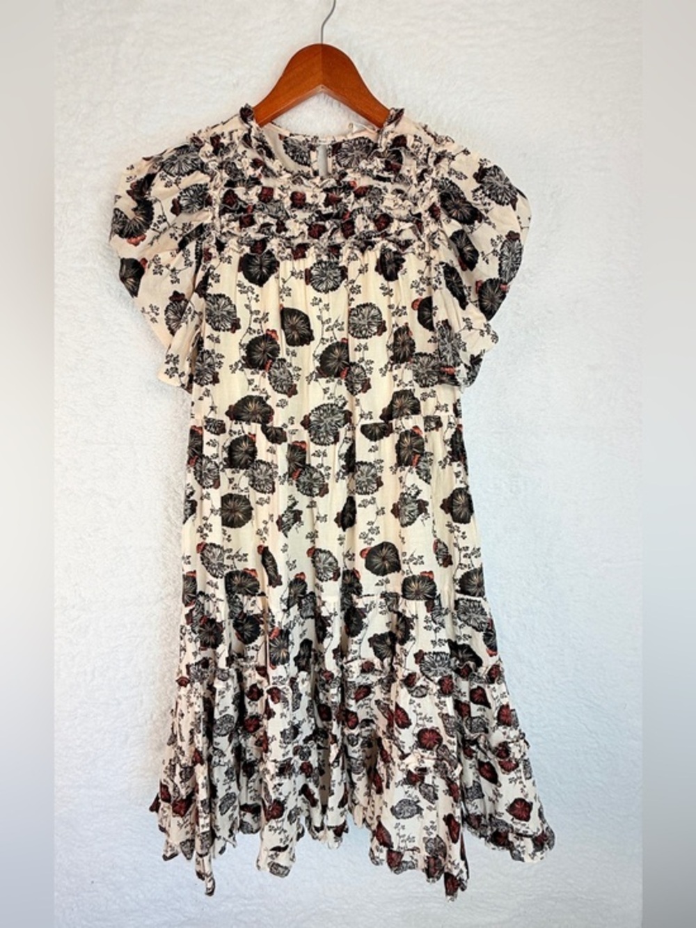 Ulla Johnson Cassian Gardenia Floral Puff Sleeve Dress NWT 2